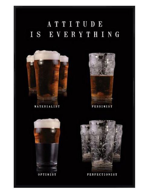 Image of Attitude Gloss Black Framed Materialist, Optimist, Pessimist, Perfectionist Poster