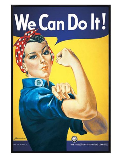 Image of Howard Miller Gloss Black Framed We Can Do It Poster