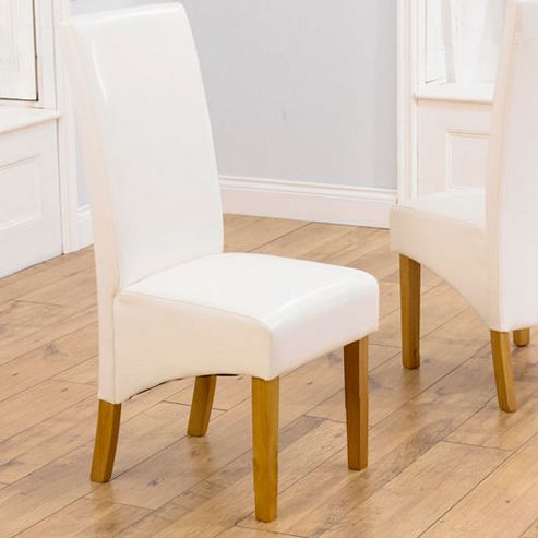 Image of Mark Harris Furniture Venice Oak Dining Chair (set Of 2) - Ivory