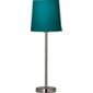 The Lighting & Interiors Group Tall Stick Table Lamp - Teal - Teal Cotton