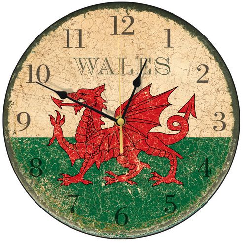 Image of Smith & Taylor Welsh Dragon Round Wall Clock