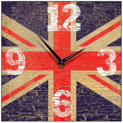 Image of Smith & Taylor Union Jack Vintage Square Wall Clock