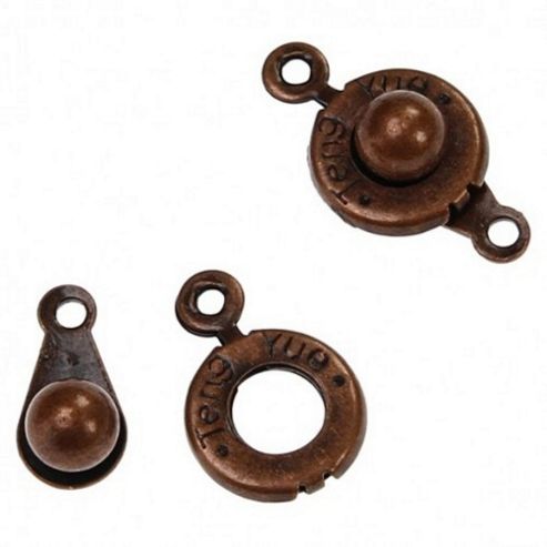 Image of Push Button Clasps - Copper - 5 Pack