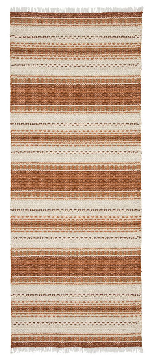 Image of Swedy Malva Orange / White Rug - Runner 60 Cm X 150 Cm (2 Ft X 4 Ft 11 In)
