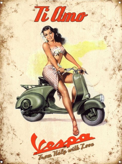 Image of Vespa Ti Amo Tin Sign