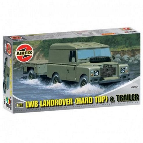 Image of Lwb Landrover (hard Top) & Trailer (a02324) 1:76