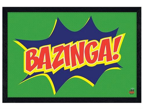 Image of Black Wooden Framed The Big Bang Theory Bazinga! Poster