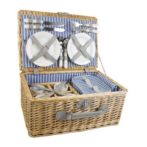 Image of Yellowstone 4 Person Luxury Wicker Picnic Basket With Cooler Bag