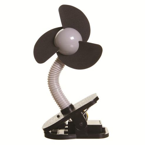 Image of Dreambaby Clip On Stroller Fan Silver With Black Fins