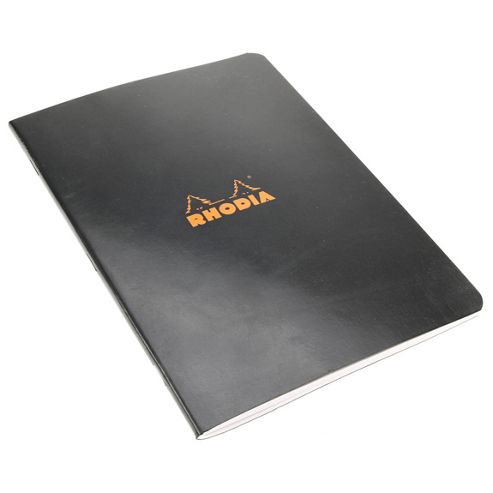 Image of Rhodia Black Side Stapled Notebook. 148x210 48s Lined 119189c