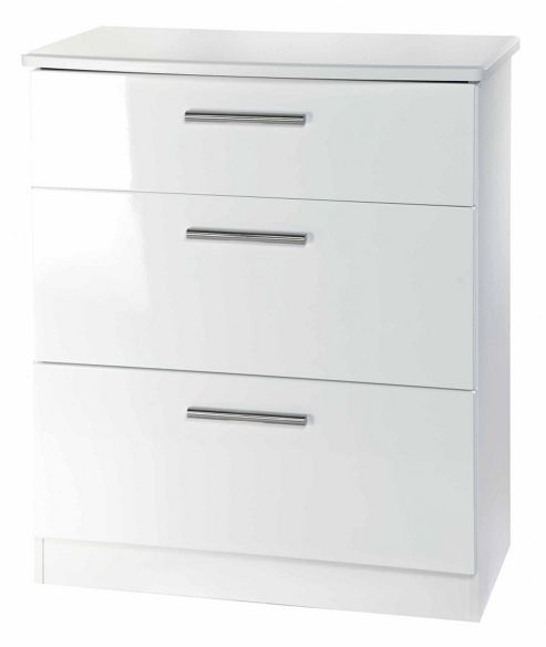 Image of Welcome Furniture Knightsbridge 3 Drawer Deep Chest - White - White