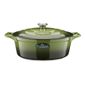 La Cuisine Cookware Cast Iron 29cm Oval Casserole in Olive Green