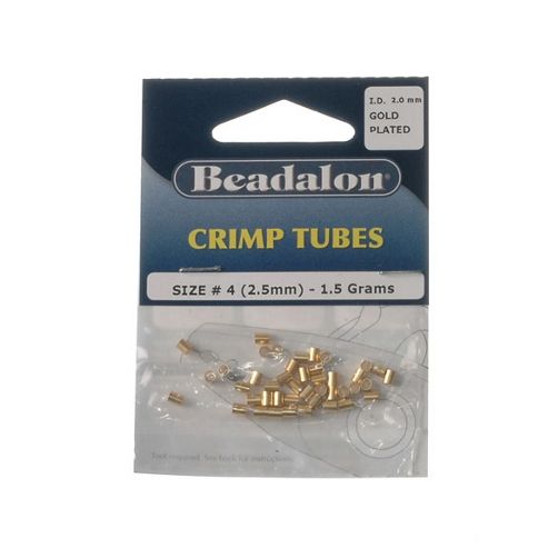 Image of Beadalon Crimp Tube 2.5mm Gold Platet 1.5g