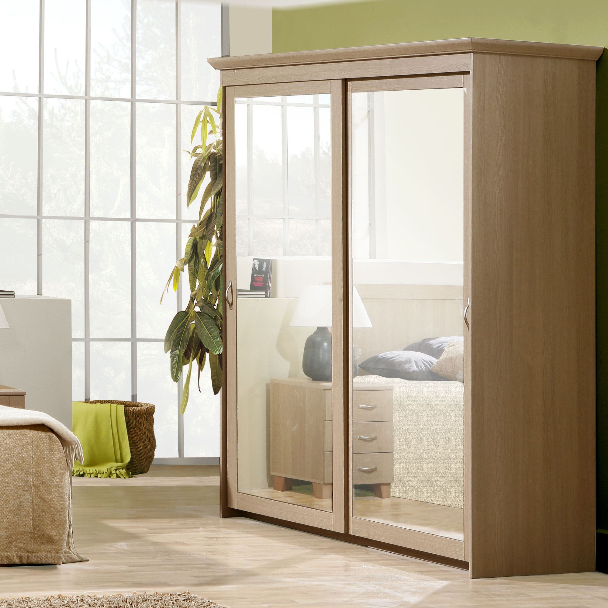 Ideal Furniture Rio Sliding Wardrobe in Yorkshire Oak at Tesco Direct