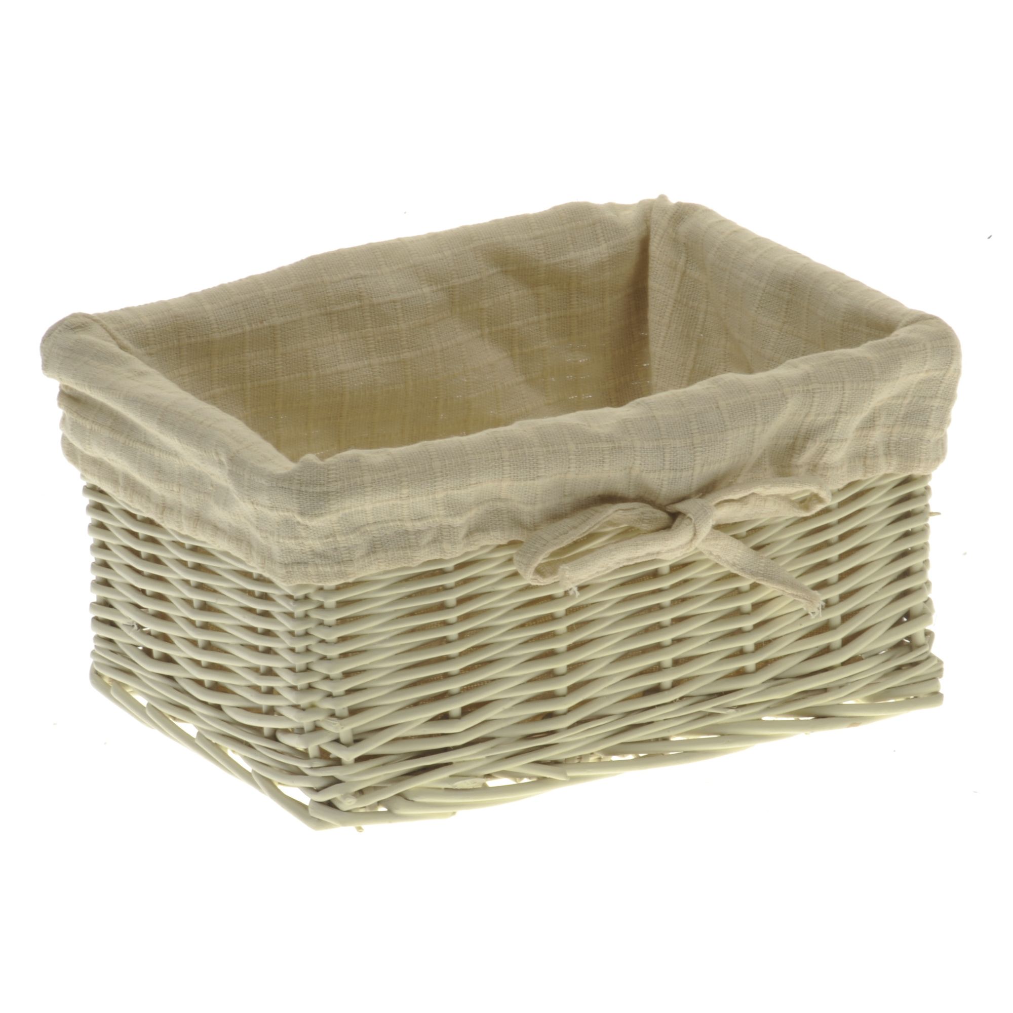 Wicker Valley Storage Basket with Cream Lining - Medium Wicker Valley Storage Basket with Cream Lining - Medium