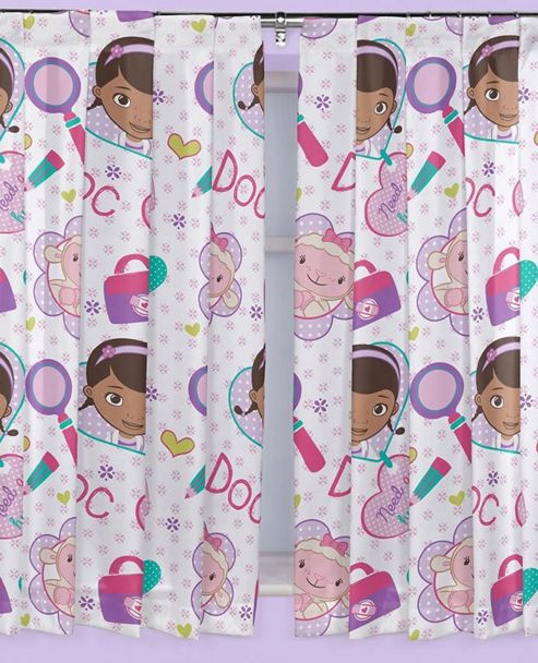 Image of Doc Mcstuffins Curtains 54s - Hugs - Multi