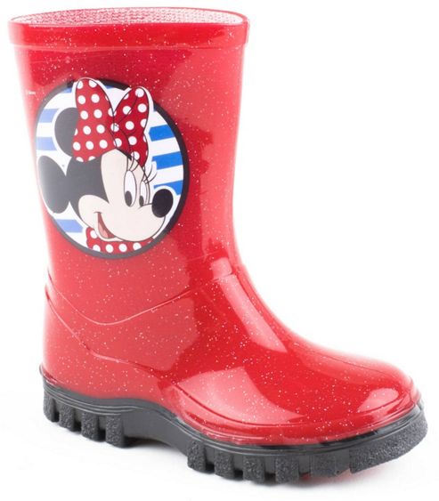 Image of Minnie Mouse Girls Cliff Red Wellington Boots - Red