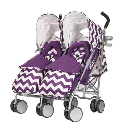 Image of Obaby Leto Plus Twin Stroller (zigzag Purple)