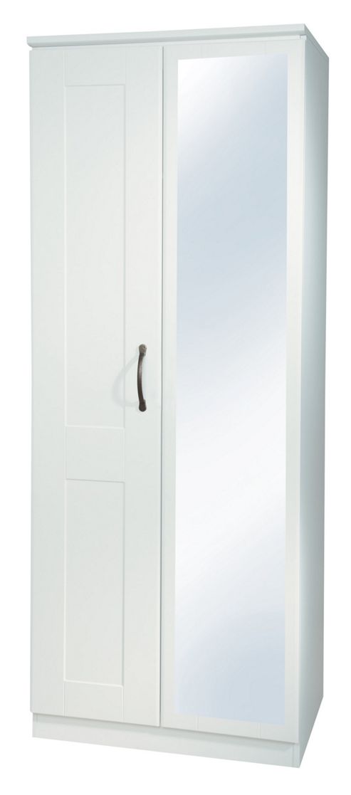 Image of Welcome Furniture Kingston 76.2 Cm Wardrobe With Mirror - White