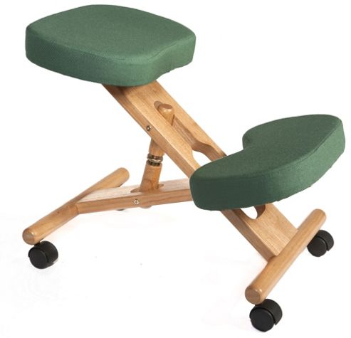 Image of Modal Kneeling Chair With Wood Frame - Green