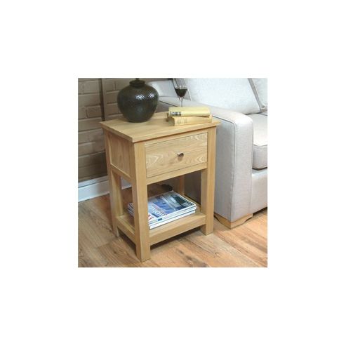 Image of Mobel Oak One Drawer Lamp Table
