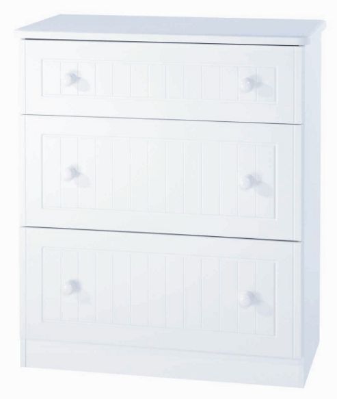 Image of Welcome Furniture Coniston 3 Drawer Deep Chest - White