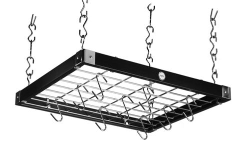Image of Hahn Classic Square Wooden Ceiling Rack - Black