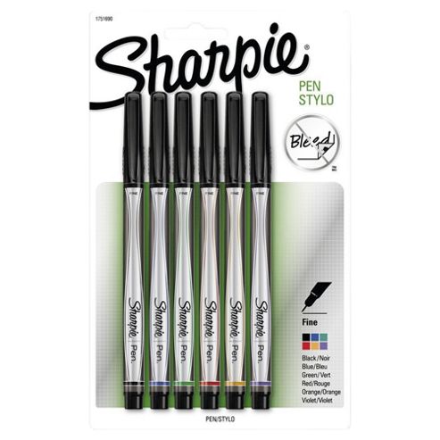 Image of Sharpie Stylo Pen Fine Line 6 Pack