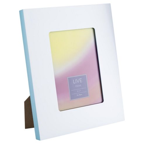 Image of Tesco 2 Tone Photo Frame White/blue 5 X 7"