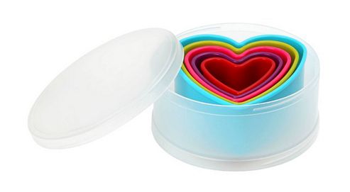 Image of Swift Coloured Heart Shape Cookie Cutters, Set Of 5