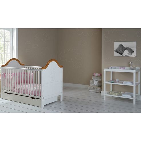 Image of Obaby B Is For Bear Cot Bed, Drawer And Open Changer