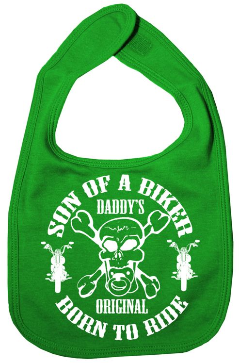 Image of Dirty Fingers Son Of A Biker Daddy's Original Born To Ride Bib Green