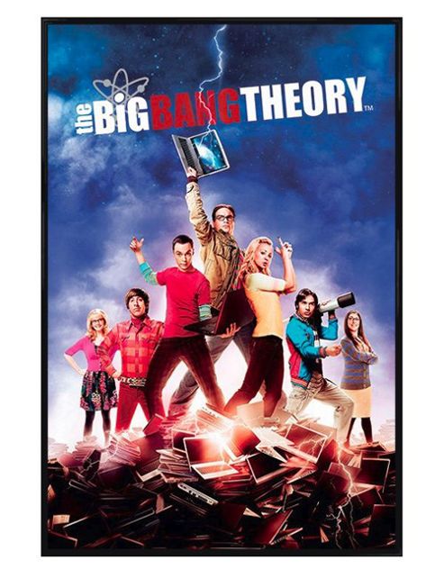 Image of The Big Bang Theory Gloss Black Framed Geeks Unite! Tbbt Poster