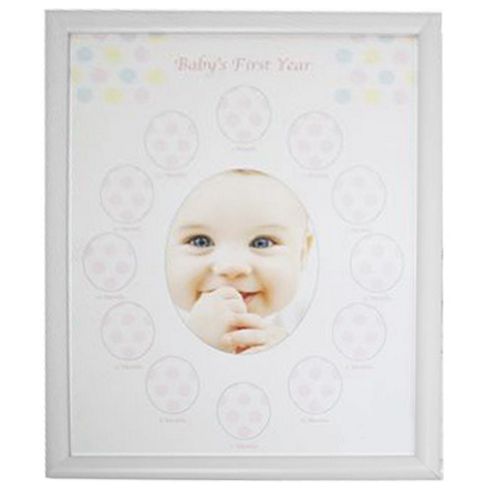 Image of Babies First Year Monthly Photo Frame - White