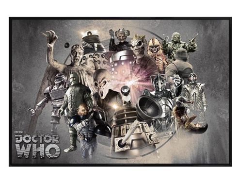 Image of Doctor Who Gloss Black Framed Enemies Dr Who Poster