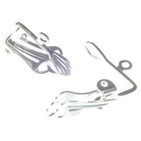 Image of Ear Clips For Drop Type Earrings Silver Plated - 12 Pairs