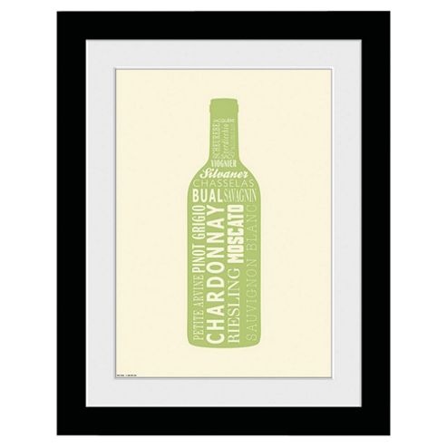 Image of Wine Typography Framed Print, 30x40cm