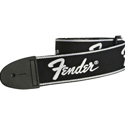 Image of Fender Running Logo Electric Guitar Strap - Black