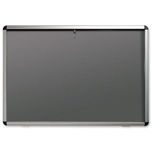 Image of Nobo Display Cabinet Noticeboard Visual Insert Lockable A1 W907xh661mm Grey Ref 31333500