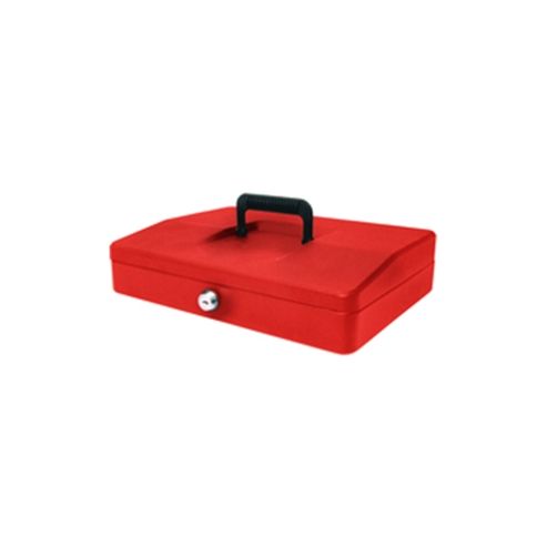 Image of Helix Wa9060 300mm Sloping Lid Cash Box Red