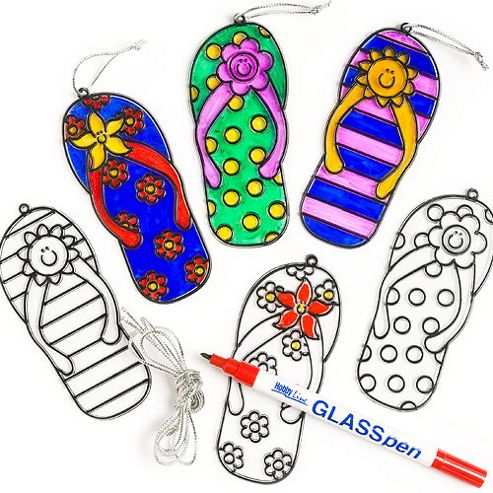 Image of Flip-flop Suncatcher Hanging Decoration(pack Of 6)