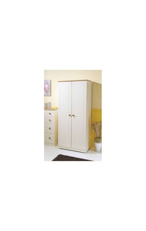 Image of Welcome Furniture Warwick Plain Midi Wardrobe - Cream - 127cm H