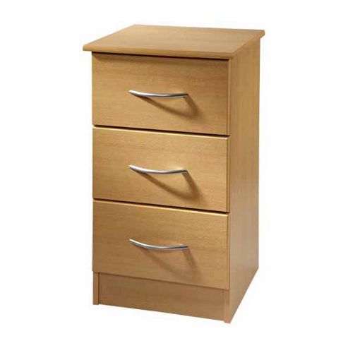 Image of Welcome Furniture Avon 3 Drawer Chest With Locker - Light Oak
