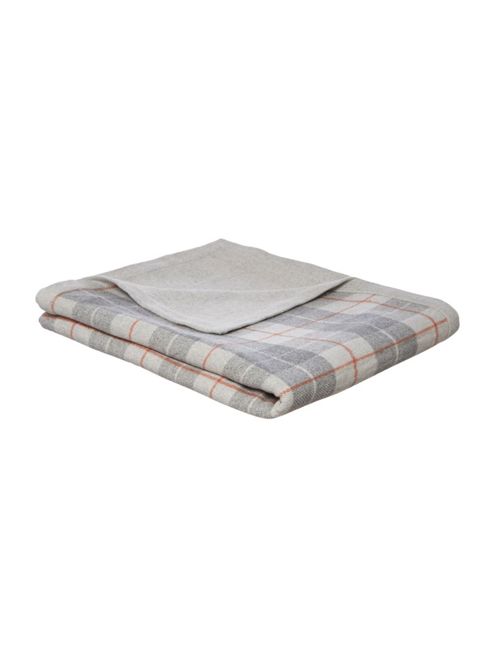 Image of Linea Grey And Red Plaid Blanket
