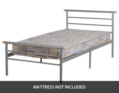 Image of Valufurniture Orion 3 0 Inch Single Bed In Silver