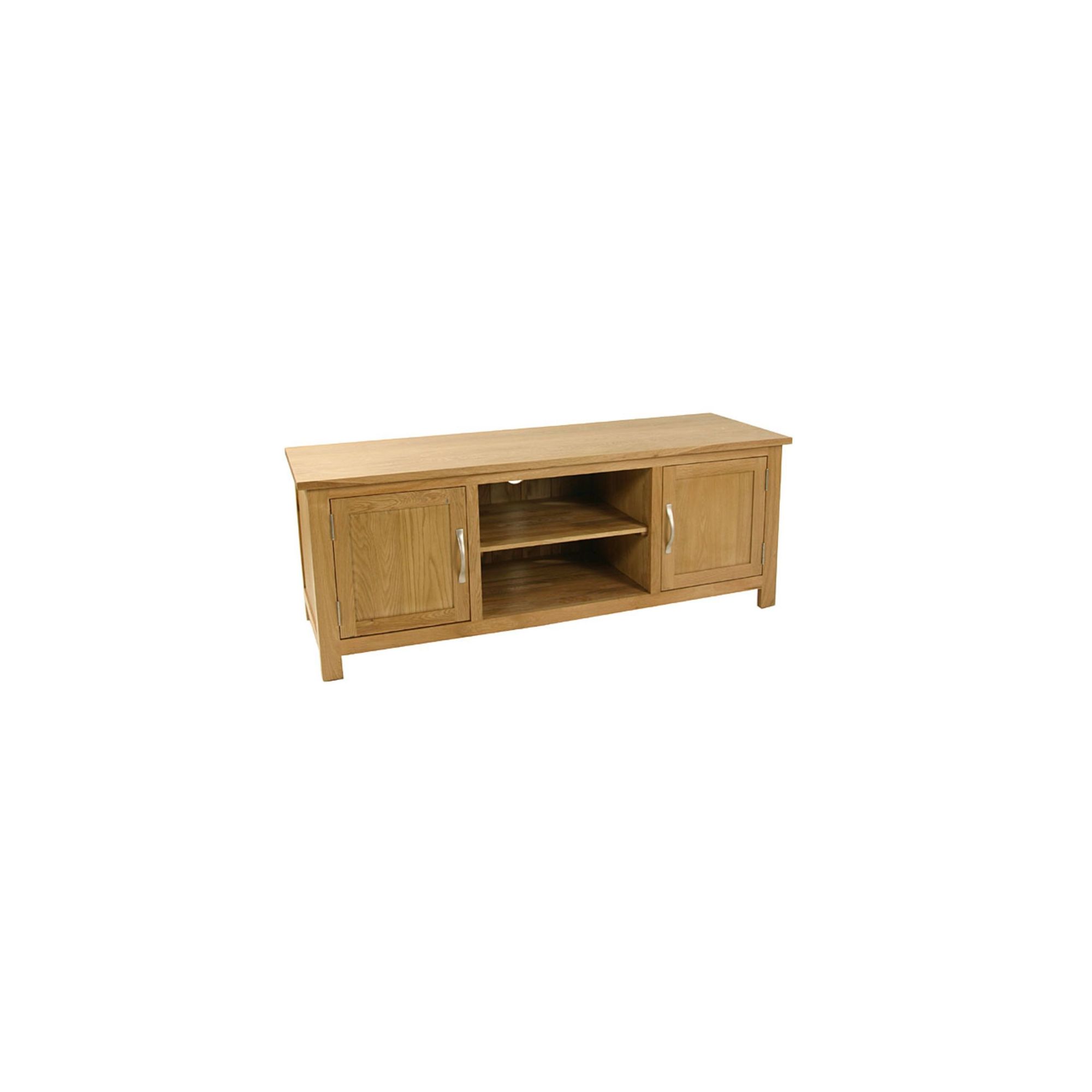 Kelburn Furniture Essentials 125cm Plasma TV Stand in Light Oak Stain and Satin Lacquer at Tesco Direct