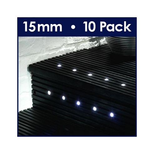 Image of Minisun Pack Of Ten 15mm White Led Decking Lights