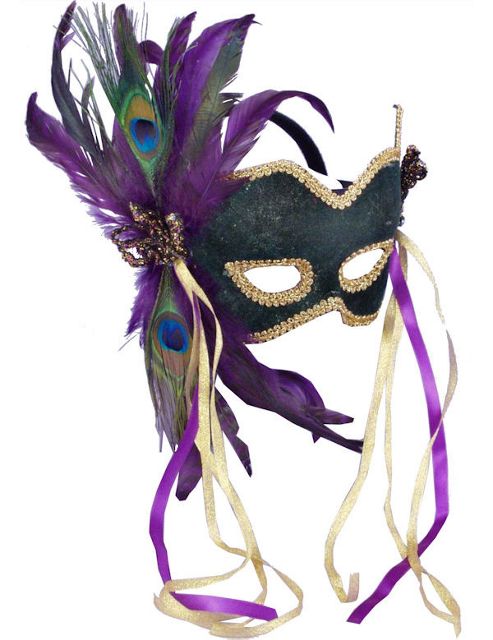 Image of Peacock Feathered Venetian Mask