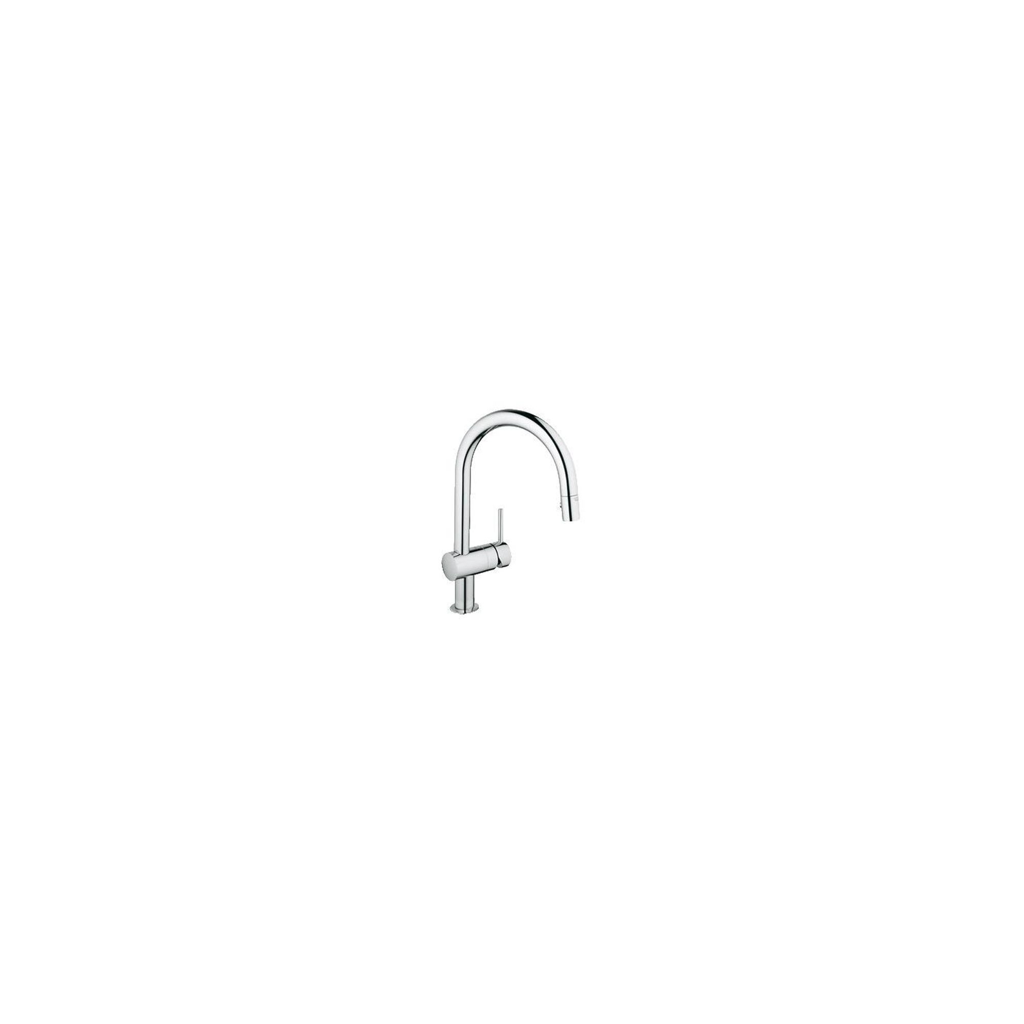 Grohe Minta Mono Sink Mixer Tap, C-Spout, Pull-Out Spray, Single Handle, Chrome at Tesco Direct