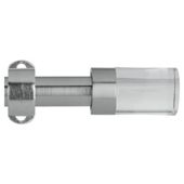 13/16mm Ext. Cafe Rod Satin Steel With Clear Finial 50-75cm